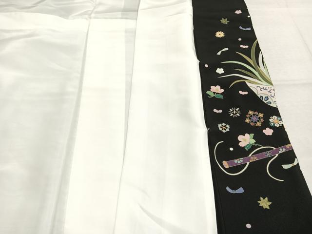 平和屋着物●豪華黒留袖　友禅　作家物　草花文　金彩　正絹　逸品　AABL3501fy