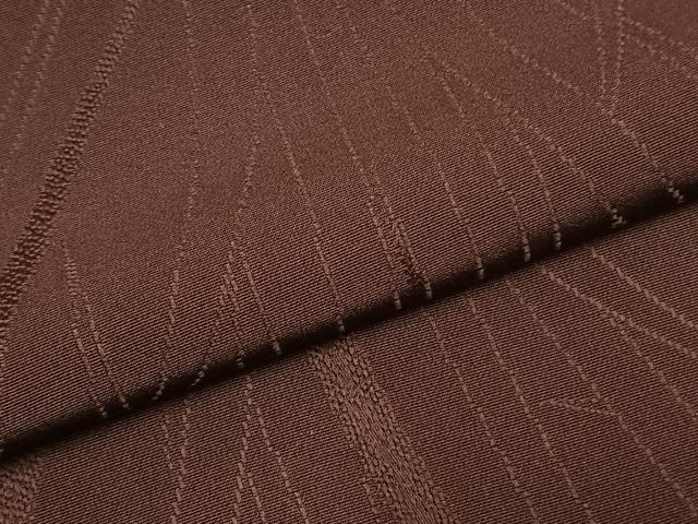 平和屋着物●上質な色無地　草葉地紋　紫鳶色　正絹　逸品　AABL3502fy