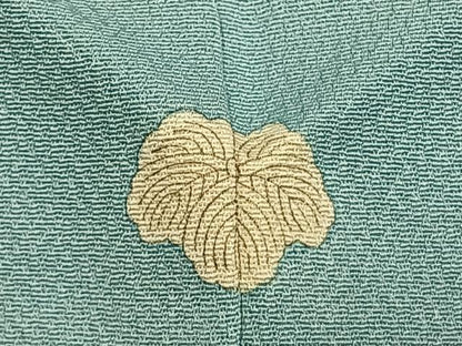 平和屋着物●上質な色無地　風景地紋　白藍色　正絹　逸品　AABL3506fy