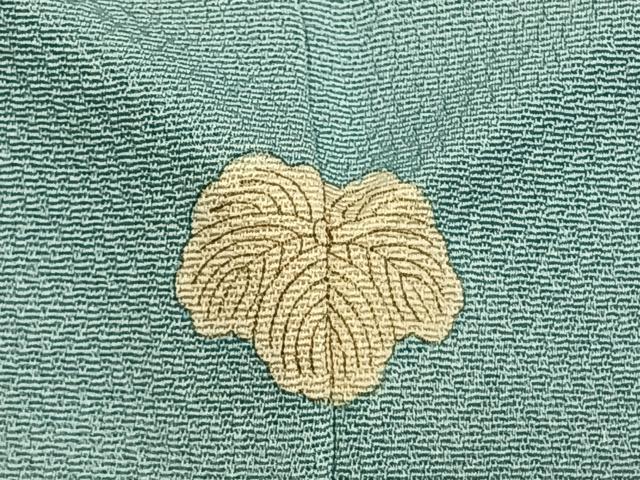平和屋着物●上質な色無地　風景地紋　白藍色　正絹　逸品　AABL3506fy