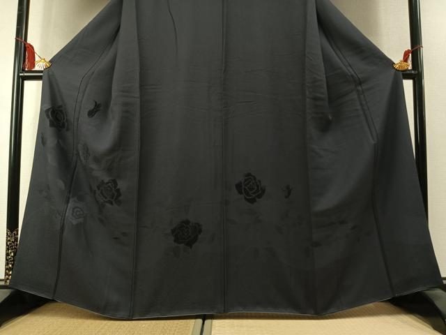 平和屋着物●訪問着　ビロード　薔薇　さが美扱い　正絹　逸品　AABL3508fy