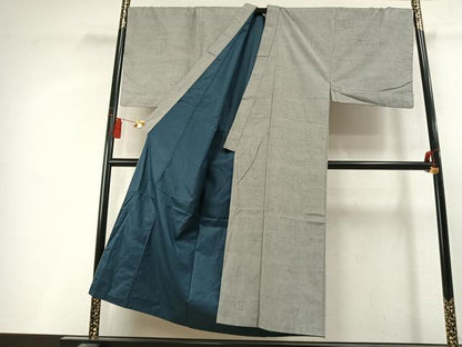 平和屋着物●男性　紬　アンサンブル　霞文　キングサイズ　正絹　逸品　AABL3513fy