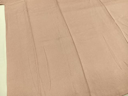 平和屋着物●上質な色無地　草花地紋　水柿色　正絹　逸品　未使用　AABL3514fy