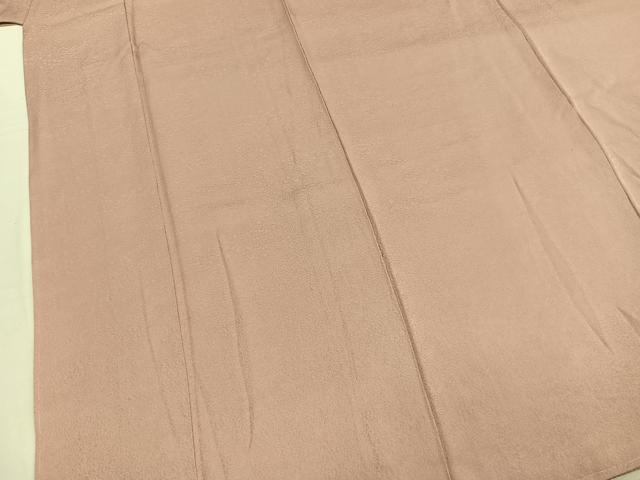 平和屋着物●上質な色無地　草花地紋　水柿色　正絹　逸品　未使用　AABL3514fy