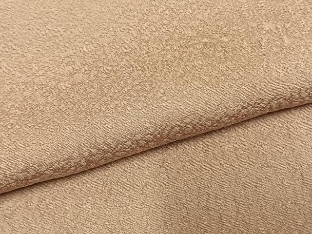 平和屋着物●上質な色無地　草花地紋　水柿色　正絹　逸品　未使用　AABL3514fy