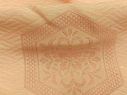平和屋着物●上質な色無地　亀甲花文　洗柿色　正絹　逸品　AABL3519fy