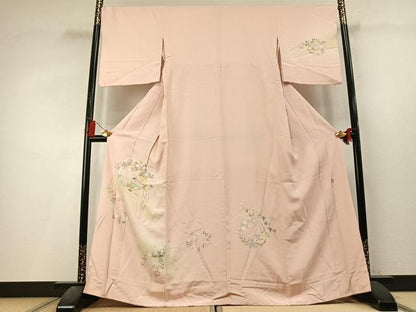 平和屋着物●訪問着　友禅　作家物　草花文　暈し染め　正絹　逸品　AABL3520fy