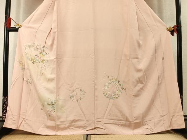 平和屋着物●訪問着　友禅　作家物　草花文　暈し染め　正絹　逸品　AABL3520fy