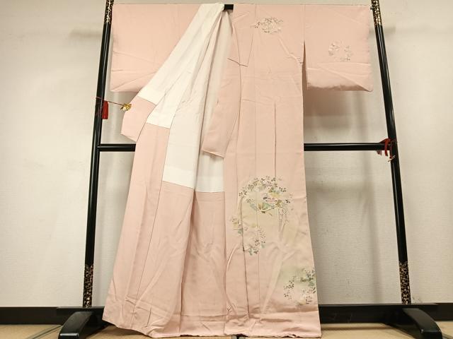 平和屋着物●訪問着　友禅　作家物　草花文　暈し染め　正絹　逸品　AABL3520fy