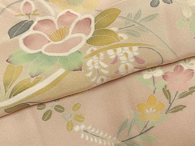 平和屋着物●訪問着　友禅　作家物　草花文　暈し染め　正絹　逸品　AABL3520fy