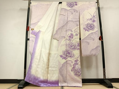 平和屋着物●豪華振袖　総絞り　草花文　高島屋扱い　正絹　逸品　AABL3525fy