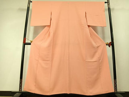 平和屋着物●上質な色無地　赤香色　正絹　逸品　AABL3528fy