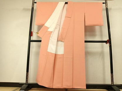 平和屋着物●上質な色無地　赤香色　正絹　逸品　AABL3528fy