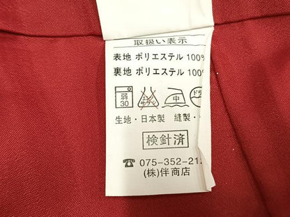 平和屋着物●小振袖　二尺袖　草花文　金彩　洗える着物　AABL3530fy
