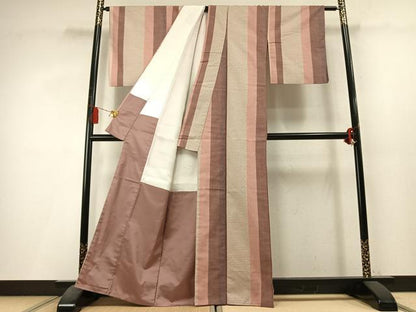 平和屋着物●上質な紬　間道　正絹　逸品　AABL3534fy