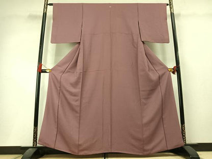 平和屋着物●上質な色無地　霞地紋　鴇浅葱色　正絹　逸品　AABL3535fy