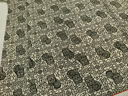 平和屋着物●上質な小紋　型染め　動物文　正絹　逸品　AABL3538fy