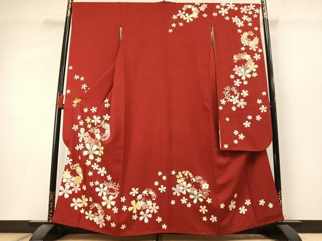 平和屋着物●豪華振袖　舞花文　金彩　正絹　逸品　AABL3542fy