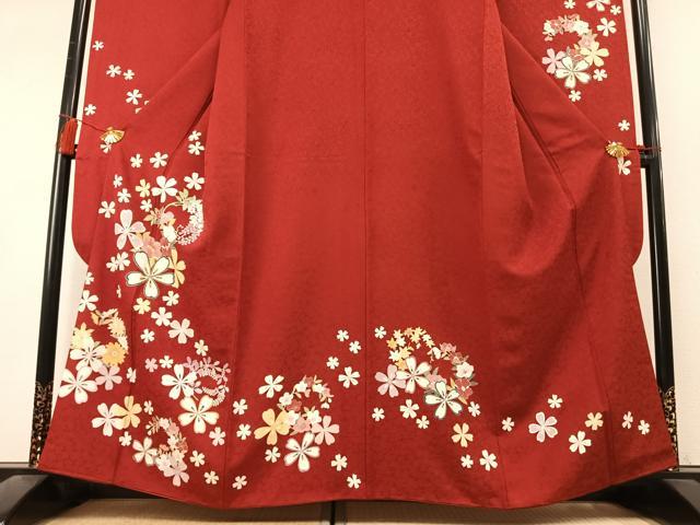 平和屋着物●豪華振袖　舞花文　金彩　正絹　逸品　AABL3542fy
