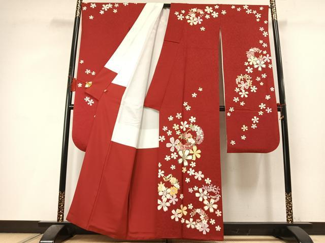 平和屋着物●豪華振袖　舞花文　金彩　正絹　逸品　AABL3542fy