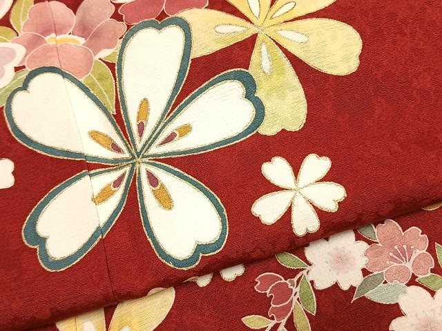 平和屋着物●豪華振袖　舞花文　金彩　正絹　逸品　AABL3542fy