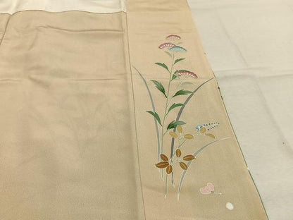 平和屋着物●訪問着　友禅　作家物　枝花文　暈し染め　正絹　逸品　未使用　AABL3543fy