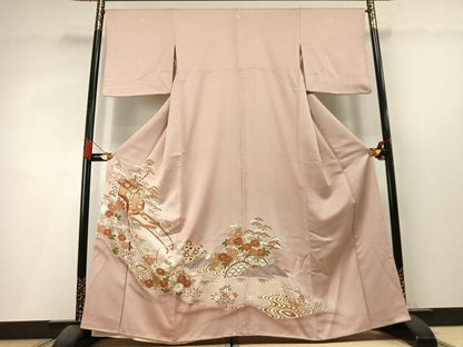 平和屋着物●豪華色留袖　御所車花文　暈し染め　金彩　正絹　逸品　AABL3544fy