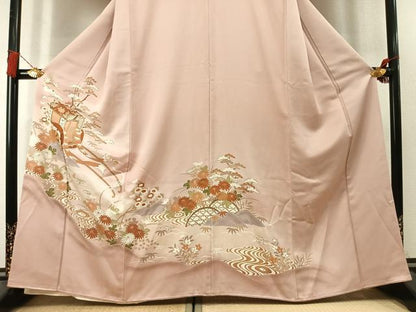 平和屋着物●豪華色留袖　御所車花文　暈し染め　金彩　正絹　逸品　AABL3544fy