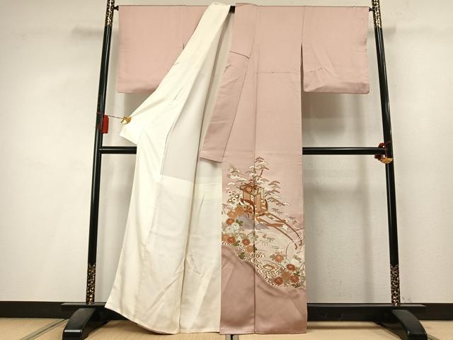 平和屋着物●豪華色留袖　御所車花文　暈し染め　金彩　正絹　逸品　AABL3544fy
