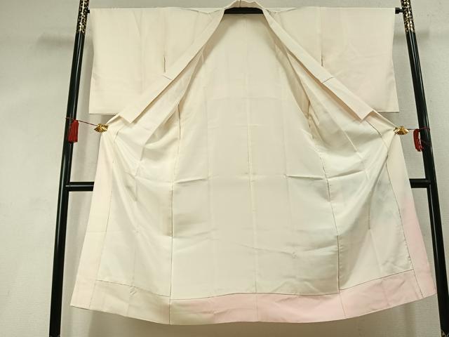 平和屋着物●長襦袢　袷　手描き　枝花文　暈し染め　正絹　逸品　AABL3547fy