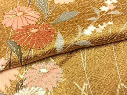 平和屋着物●訪問着　作家物　駒刺繍　花蝶文　暈し染め　金彩　正絹　逸品　AABL3548fy