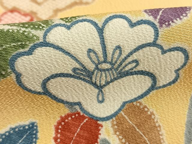 平和屋着物●上質な小紋　枝花文　正絹　逸品　未使用　AABL3549fy