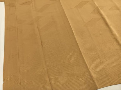 平和屋着物●男性　長襦袢　袷　檜垣文　黄橡色　正絹　逸品　AABL3552fy