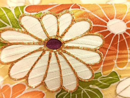 平和屋着物●創業460年・千總　訪問着　駒刺繍　草花文　金彩　高島屋扱い　正絹　逸品　AABL3557fy