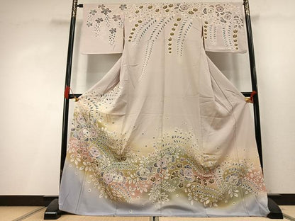 平和屋着物●訪問着　絞り　辻が花　暈し染め　ロング丈　正絹　逸品　AABL3558fy