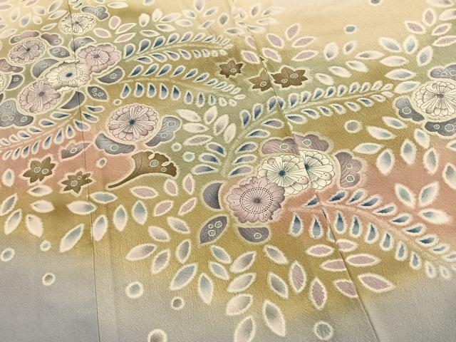 平和屋着物●訪問着　絞り　辻が花　暈し染め　ロング丈　正絹　逸品　AABL3558fy