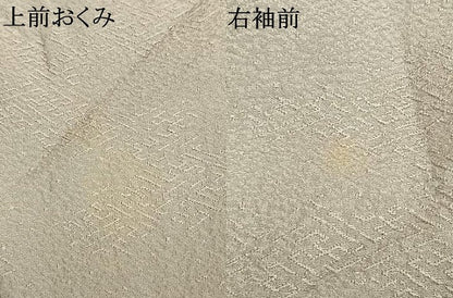平和屋着物●上質な色無地　紗綾形地紋　白鼠色　正絹　逸品　AABL3565fy