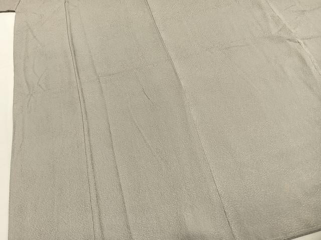 平和屋着物●上質な色無地　紗綾形地紋　白鼠色　正絹　逸品　AABL3565fy