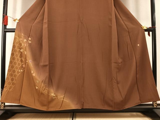 平和屋着物●豪華色留袖　作家物　刺繍　唐草文　暈し染め　金彩　正絹　逸品　AABL3572fy