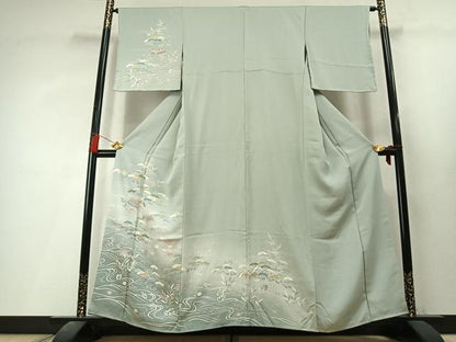 平和屋着物●訪問着　松竹梅　暈し染め　金彩　正絹　逸品　AABL3573fy