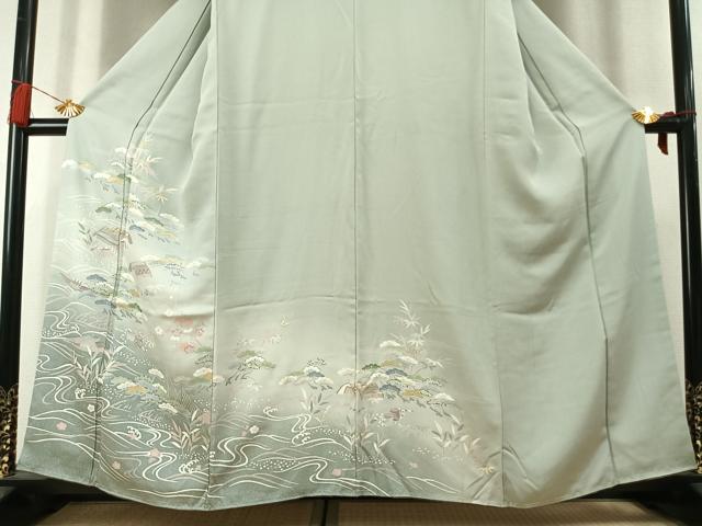平和屋着物●訪問着　松竹梅　暈し染め　金彩　正絹　逸品　AABL3573fy