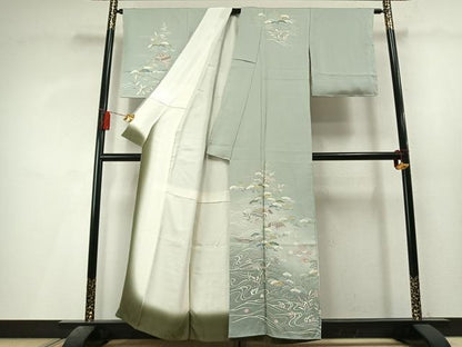 平和屋着物●訪問着　松竹梅　暈し染め　金彩　正絹　逸品　AABL3573fy