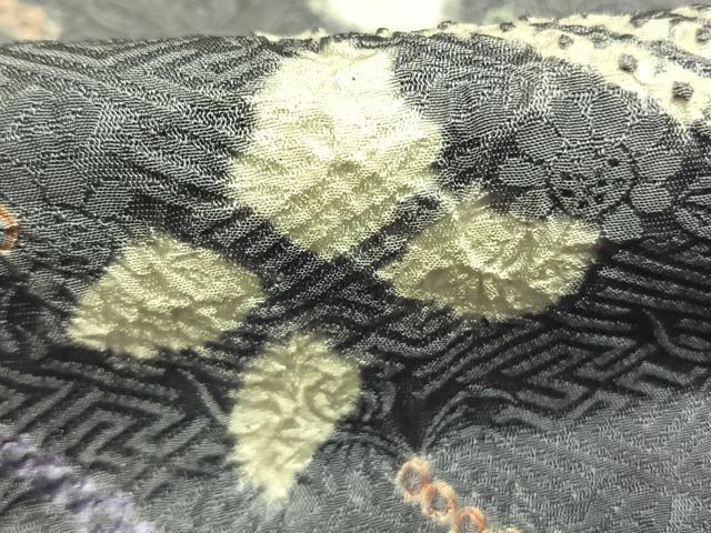 平和屋着物●上質な小紋　総絞り　流水文　正絹　逸品　AABL3574fy