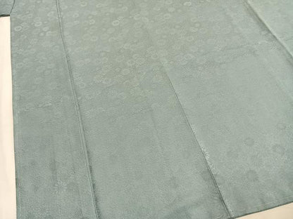 平和屋着物●上質な色無地　葉尽くし地紋　秘色色　正絹　逸品　未使用　AABL3585fy