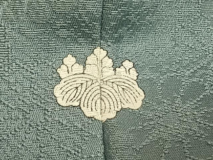 平和屋着物●上質な色無地　葉尽くし地紋　秘色色　正絹　逸品　未使用　AABL3585fy