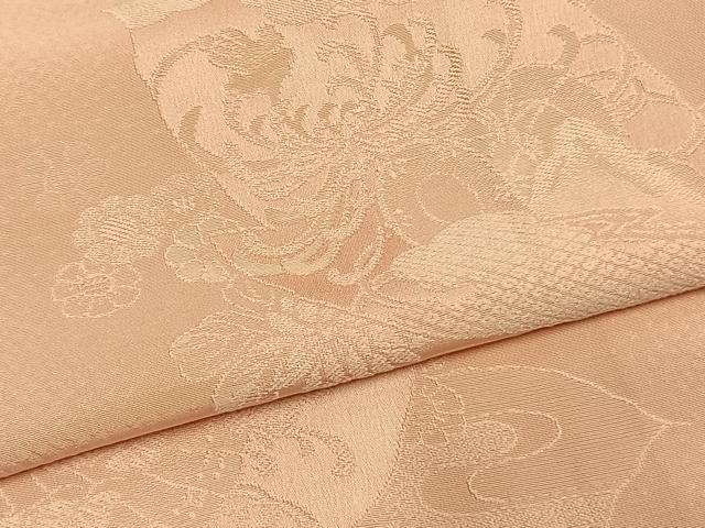 平和屋着物●上質な色無地　草花地紋　一斤染色　正絹　逸品　AABL3586fy