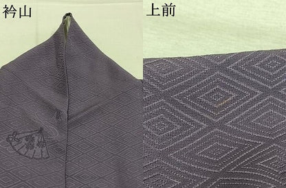 平和屋着物●上質な色無地　扇面花地紋　鳩羽色　正絹　逸品　AABL3587fy