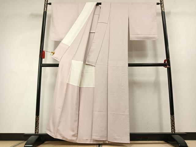 平和屋着物●上質な色無地　紋意匠　桜色　胴抜き仕立て　正絹　逸品　未使用　AABL3588fy