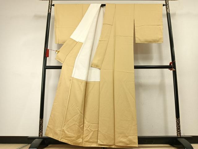 平和屋着物●森輝雄　色無地　紋意匠　砥粉色　正絹　逸品　未使用　AABL3589fy
