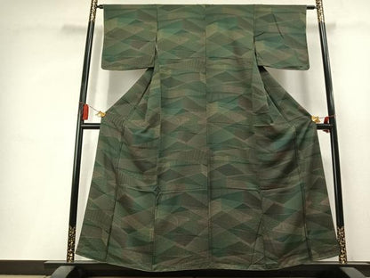 平和屋着物●上質な小紋　切嵌文　正絹　逸品　AABL3590fy